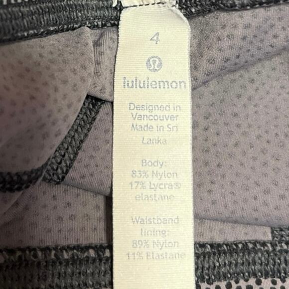Lululemon Women's Gray Yoga Workout Running Athletic Leggings Pants Size 4 - Picture 4 of 4